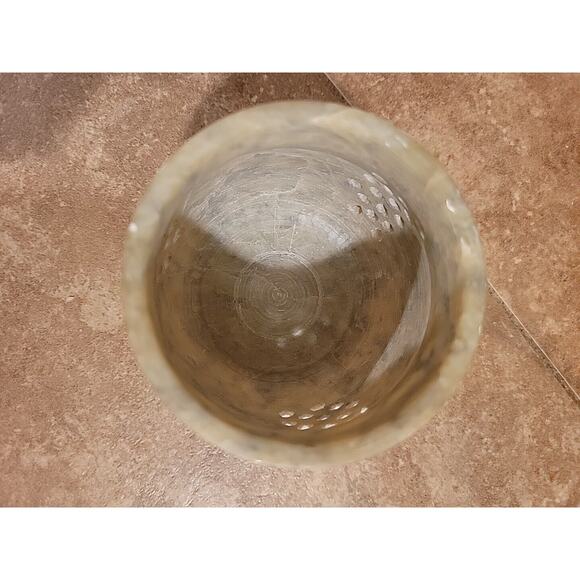 Carved soapstone votive tealight candle holder, 3" Made In India NuTrendz - Picture 6 of 7